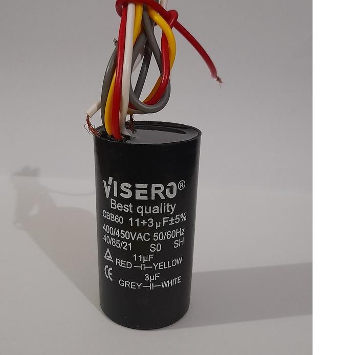 5.5 STOK READY kapasitor mesin cuci sharp 3uf + 11uf visero