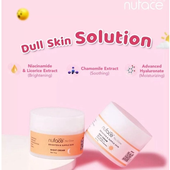 [BUNDLE] NUFACE Nu Glow Day & Night Brighten Supple Skin Cream - Cream Pelembab Wajah Mencerahkan - 