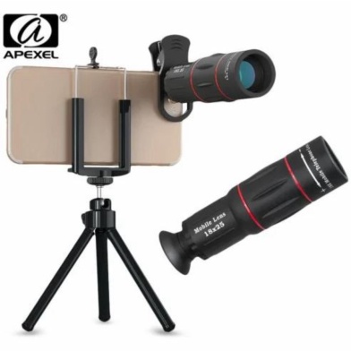 

Dijual APEXEL 2 in 1 Lensa Telephoto 18X Tripod Mini - APL-T18ZJ - Black Diskon