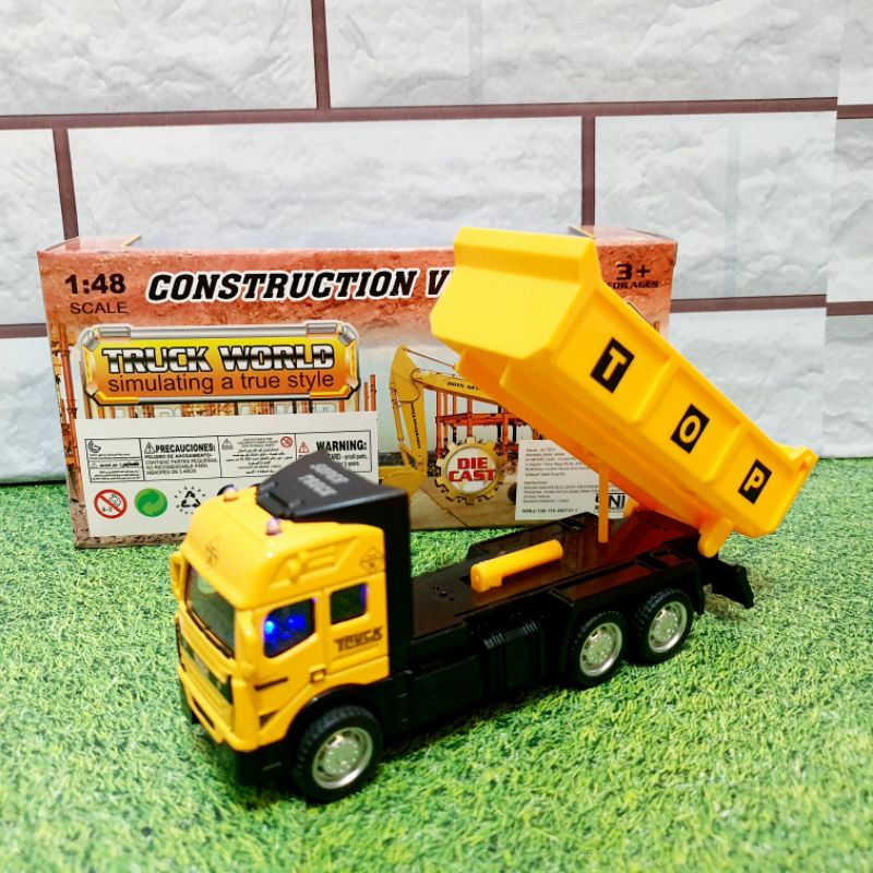 Diecast Mobil Dump Truck Pasir Alloy - Miniatur Truk Monster Tambang