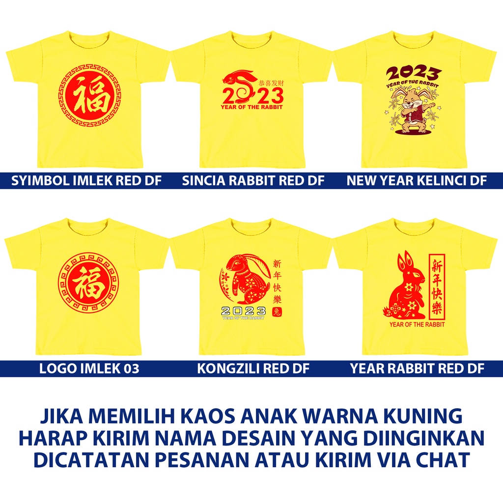 Kaos Couple Imlek Sincia Anak &amp; Dewasa Distro Combed 30s Kaos Tahun Baru Cina Kaos IMLEK Sincia Happy Chinese New Year Imlek Tahun Kelinci SIGN CLOTH