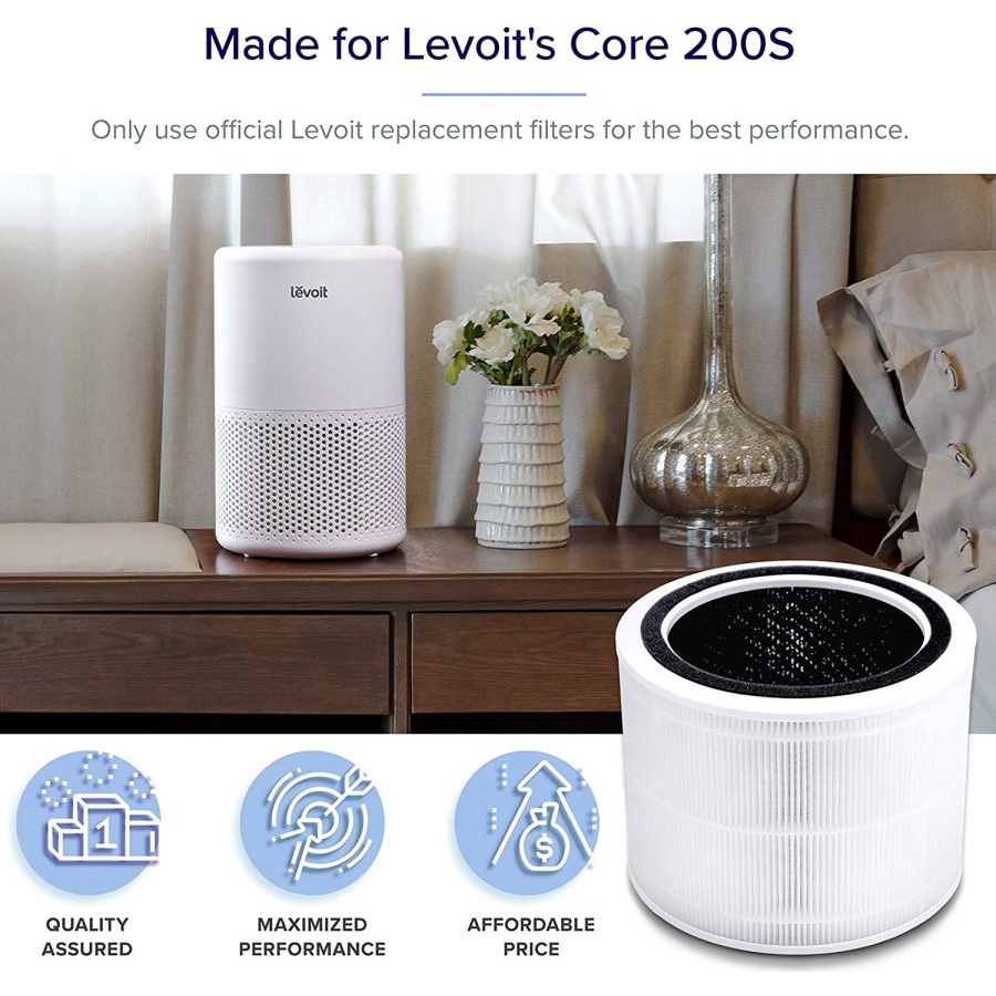 Levoit Core 200S Replacement Filter True HEPA 3-Stage H13 Original