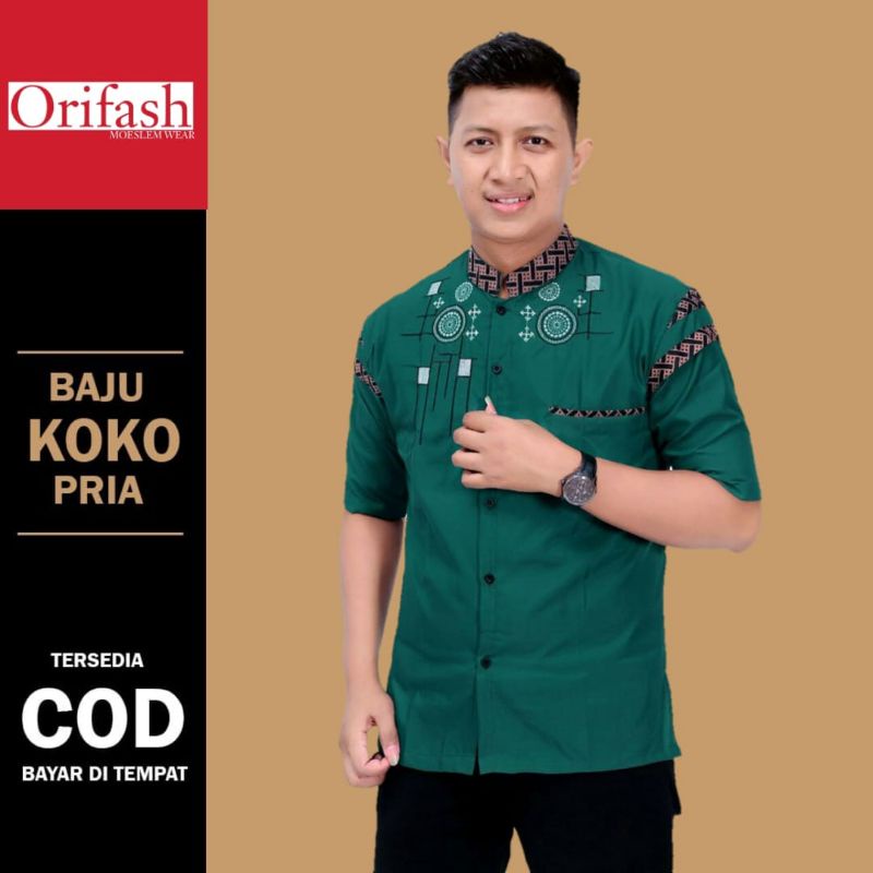 Koko pria baju muslim dewasa lengan panjang koko busana muslim bahan katun halus