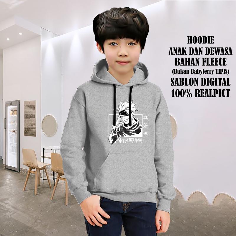 HOODIE ANAK SWEATER JUJUTSU KAISEN GOJO SATORU UNTUK ANAK 2-10 TAHUN BISA COD KE248