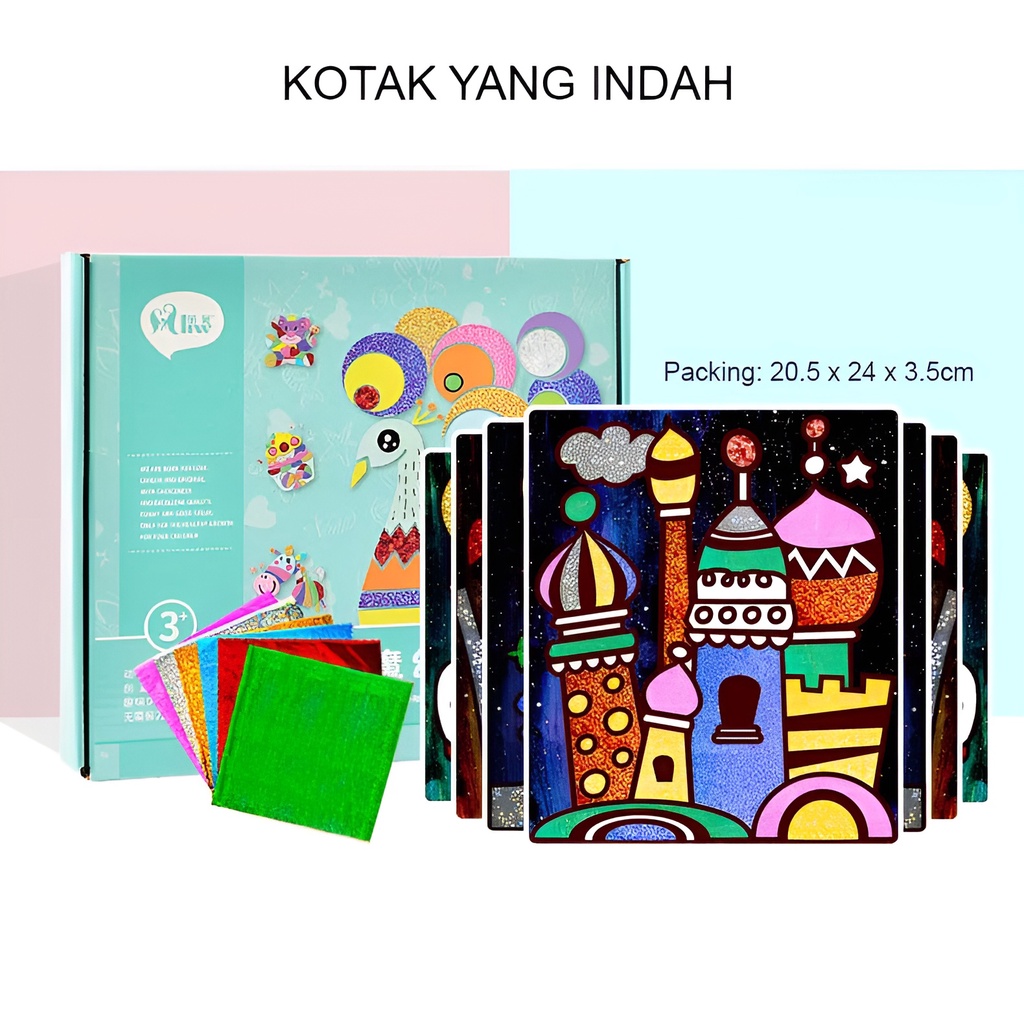 Mainan Edukasi Anak Laki Laki Perempuan Latihan Kreatifitas | Magic Sticker Painting | Kado Ulang Tahun Anak Cowok Cewek