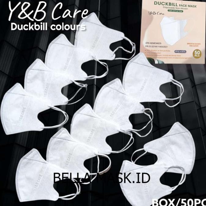 DB YB CARE EMBOS 50- MASKER DUCKBILL Y&B CARE EMBOS EARLOOP 3PLY MURAH t-bellamaskid Kualitas Baik