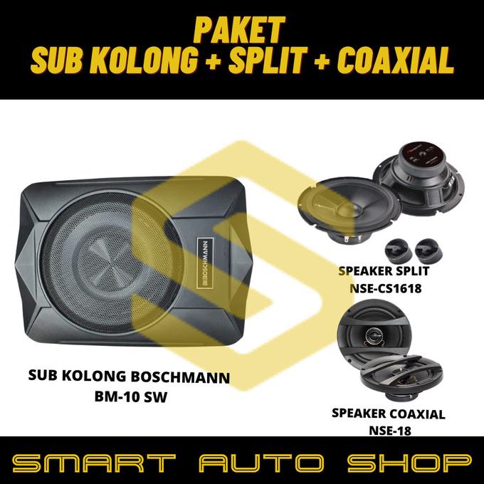 Paket Audio Mobil Speaker Pintu Include Subwoofer Kolong Original