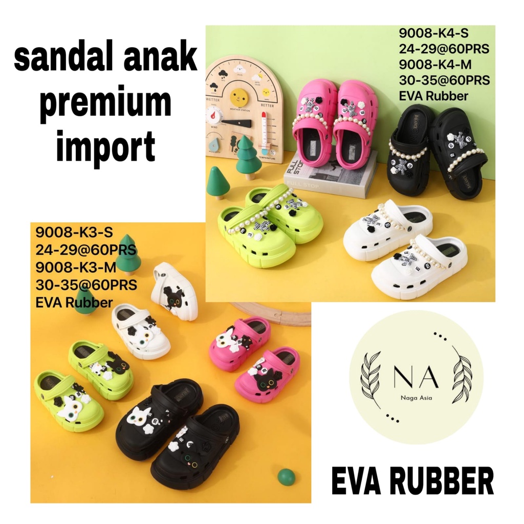 Sandal baim fuji anak perempuan model terbaru eva rubber balance 9008-K3 (24-35) sandal baim anak kekinian 2022