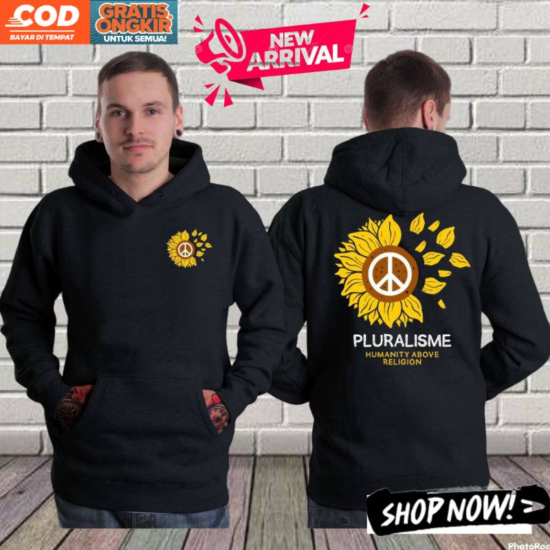Sweater Cowok Pluralisme Humanity  Above Religion Original Distro Premium Bahan Fleece