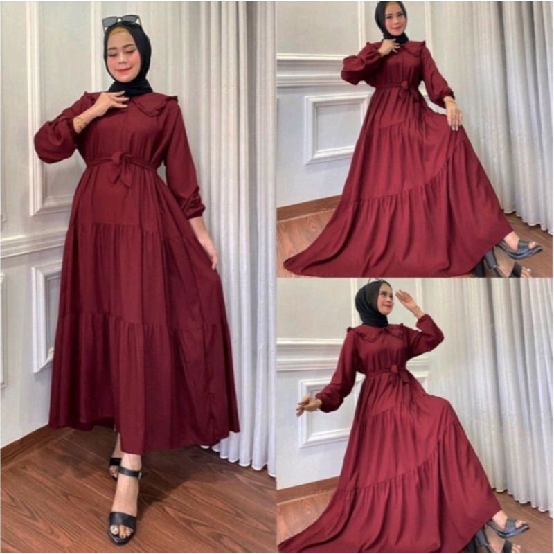 GAMIS NOORA RAYON SUPER POLOS REMPEL SUSUN WANITA Polos