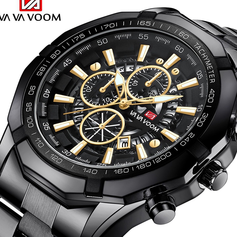 SANGCAKRA COD - Jam Tangan Pria VAVA VOOM JV18 Model Terbaru 2023 Jam Tangan Pria Bisnis Quartz Analog Keren Bercahaya Bisa Menyala Di Tempat Gelap Mewah Elegan Kasual Import Tahan Air Kedalaman 30 Meter Bercahaya Kaca Safir Fitur Tanggal Aktif