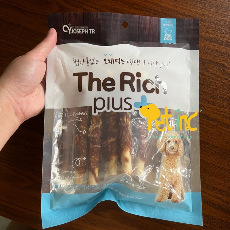 Big pack the rich plus chicken jerky with cow skin stick