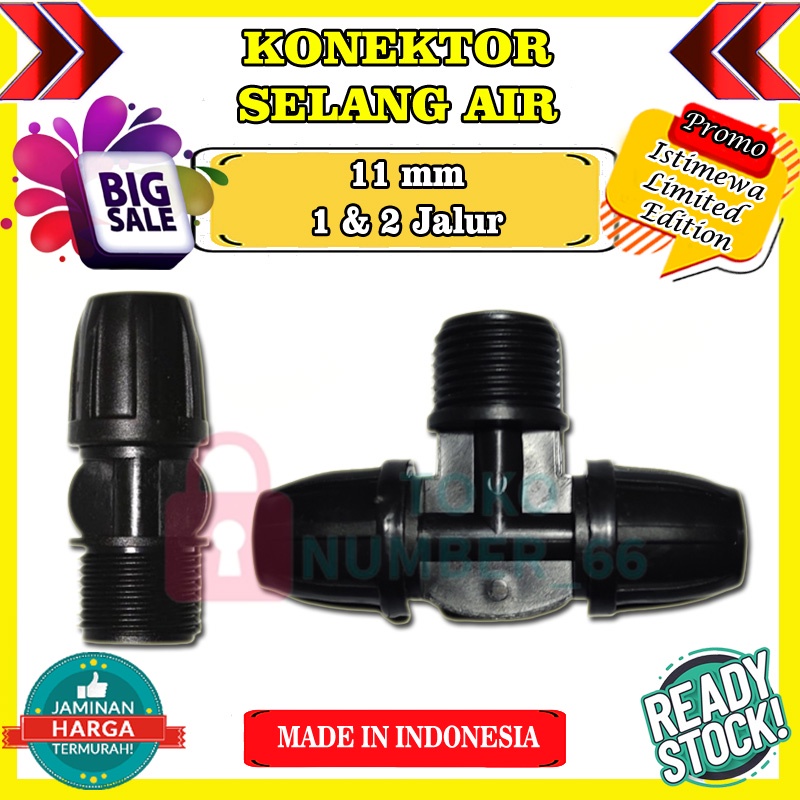 Konektor Sok Drat Luar 1/2 inch Sambungan Selang PE 11 mm Irigai Alat Kebun Taman Cod