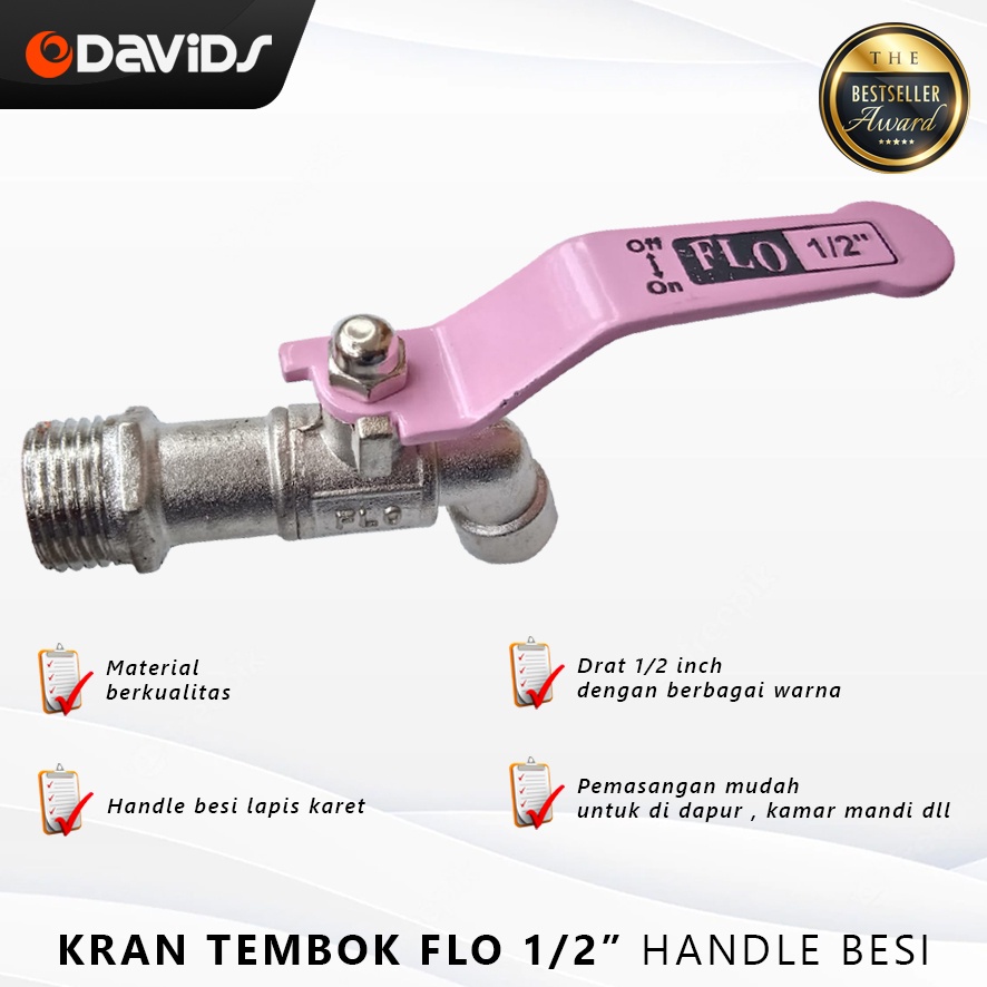 Kran Kamar Mandi Keran Tembok Taman Dapur Cuci Air Handle Flo 1/2