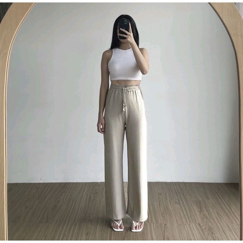 Hornet Knit Loose pants Celana Kulot Knit Wanita Celana Kulot Highwaist Cullote Knit Pants