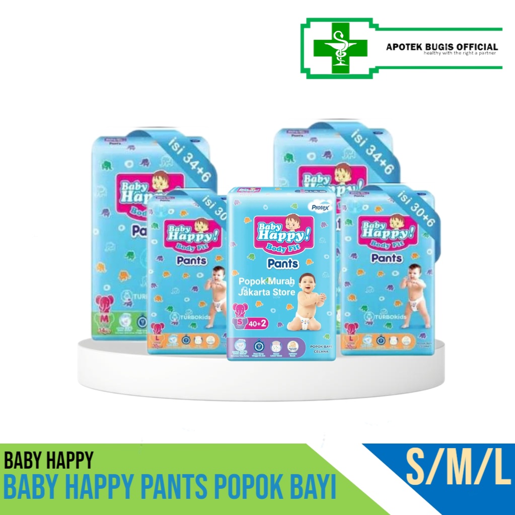 DIAPERS BABY HAPPY SIZE S40 / L30 / M34 FIT PANTS