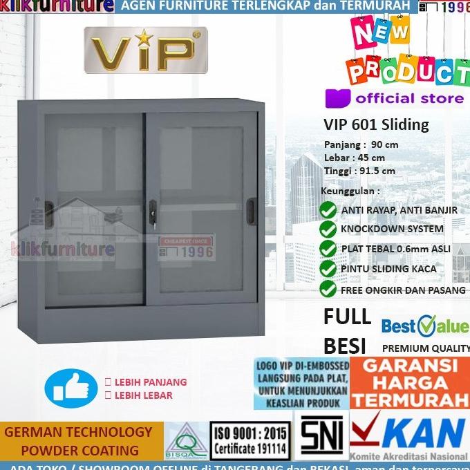 

PROMO VIP 601 Lemari Besi Sliding Pendek