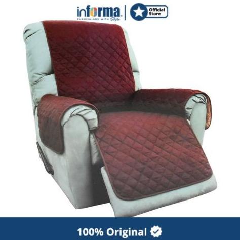 Discount SARUNG PELINDUNG SOFA RECLINER PROTECTOR 1 SEATER WINE-MOCCA /GORDEN JENDELA/GORDEN PINTU/G