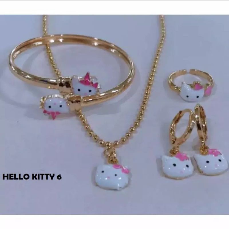 Satu set perhiasan anak perempuan hello kitty cantik