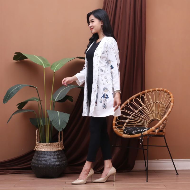 OUTER BATIK ATASAN WANITA CARDIGAN MOTIF BU TEJO TERBARU