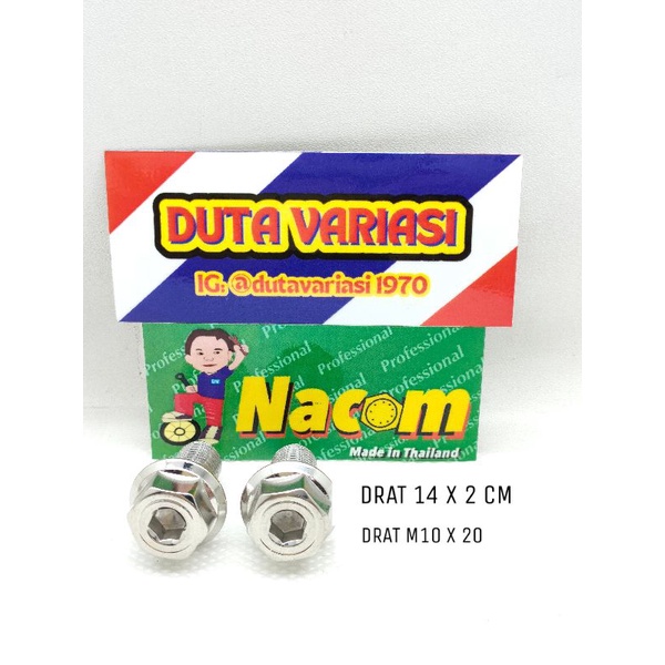 Baut Dua Kunci Drat 14 panjang 2 cm / M10 x 20