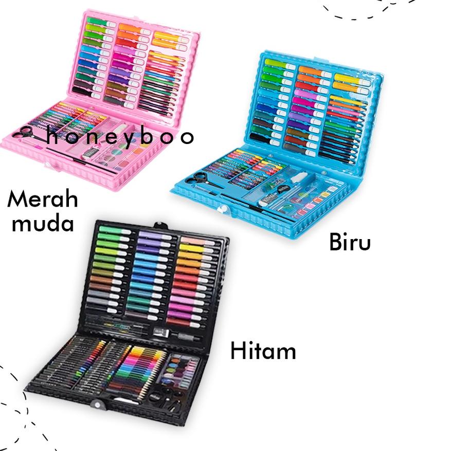 

~~► Honey Boo - Krayon Anak Set Koper 150 in 1 Crayon Full Alat Melukis Mewarnai Set