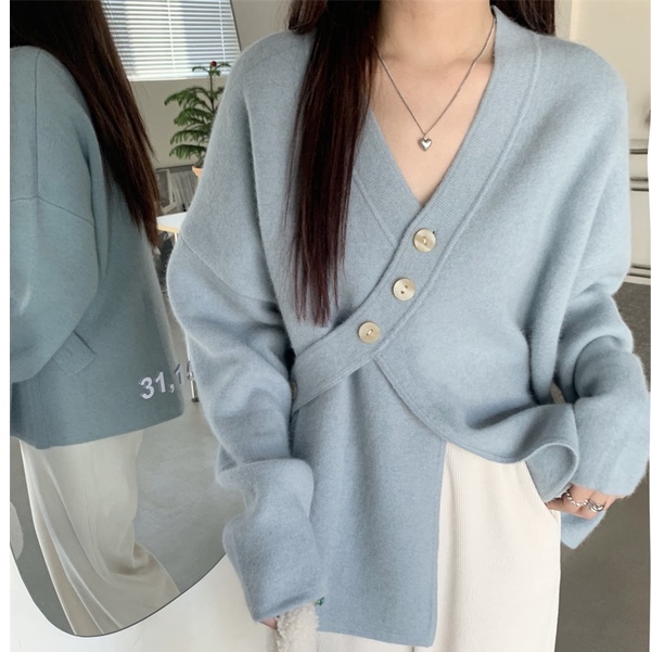 Korean Knit Cardigan Wanita Premium Lengan Panjang  Casual Top