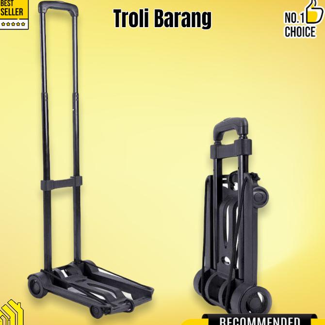 Troli Alat Pemindah Barang Mini 4 Roda Lipat Angkut Troly Trolley
