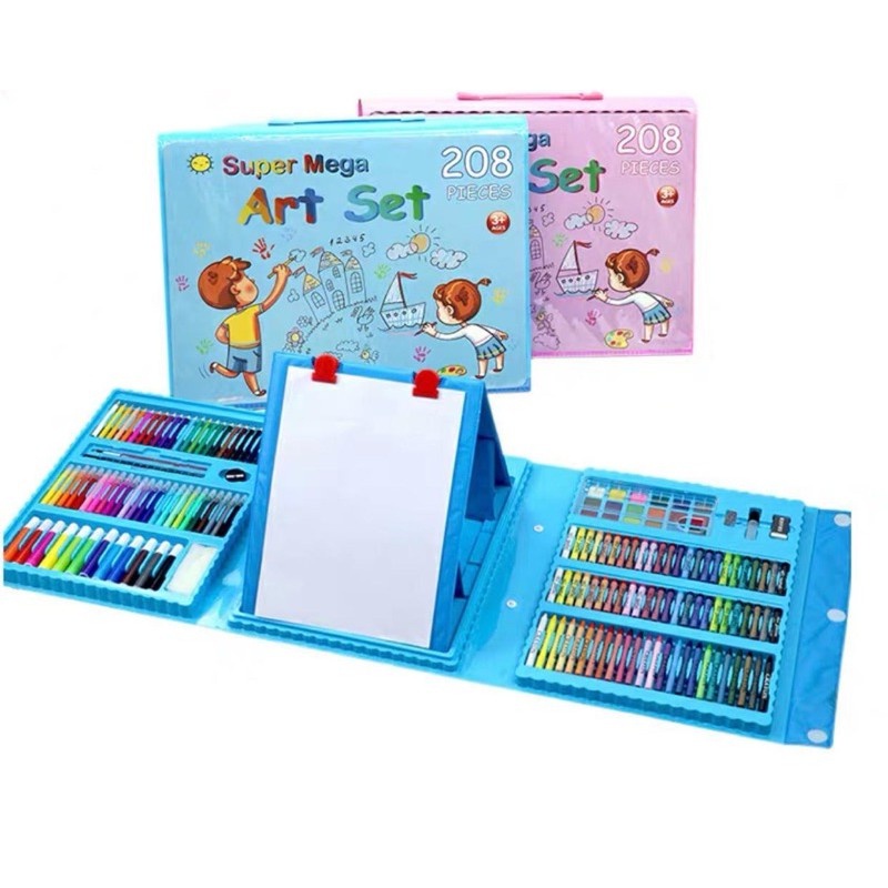 

set crayon Super Mega Art Set Caryon isi 208pcs Alat Set Mewarnai Alat Lukis