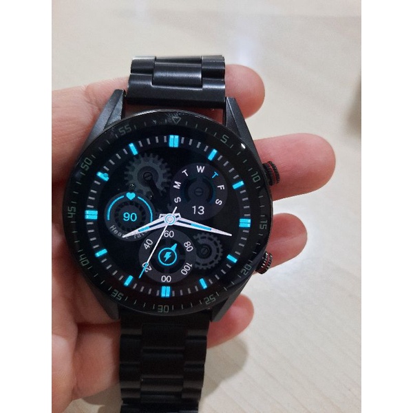 smart watch z18 4gb musik lokal steel black + tali silikon hitam