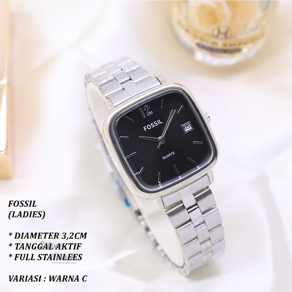 (BISA COD) JAM TANGAN WANITA FASHION FULL STAINLEES TANGGAL AKTIF