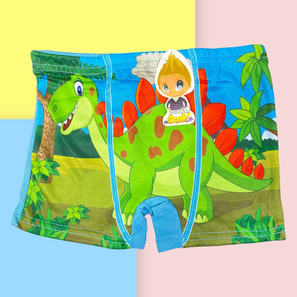 BV.ID CP8544 Celana pendek Dino Boxer Anak Laki laki cowok motif kartun animal hewan dinosaurus lucu