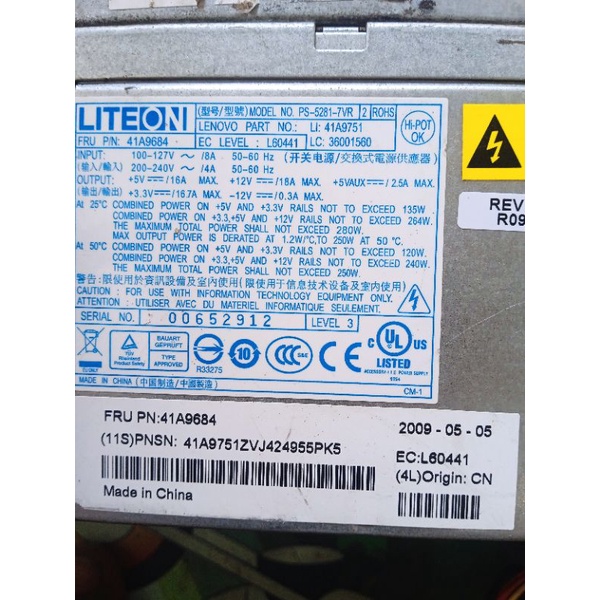 PSU LITEON psu build up original 24pin dan seta