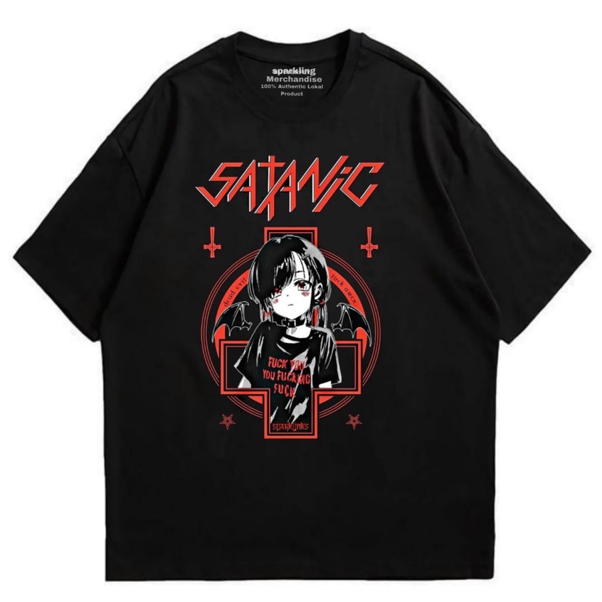 Sparklinks Tshirt Satanic lengan pendek hitam