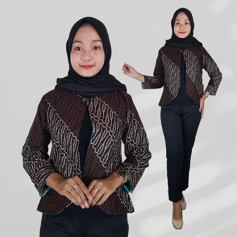 Bolero Batik Sogan Bolak Balik matt katun - Naira Batik