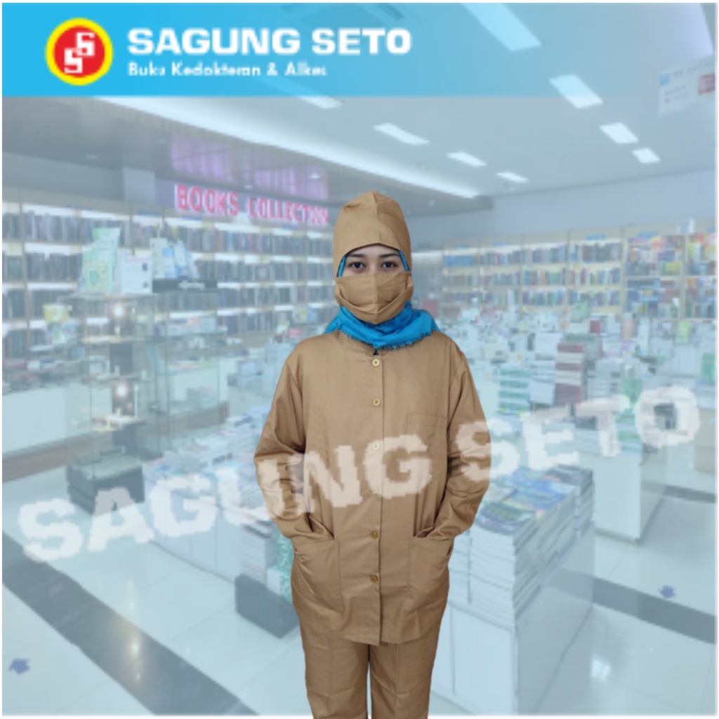 JAS OK SANGHAI COKLAT UKURAN XXL  / BAJU OK KANCING LENGAN PANJANG / BAJU OKA / BAJU MEDIS