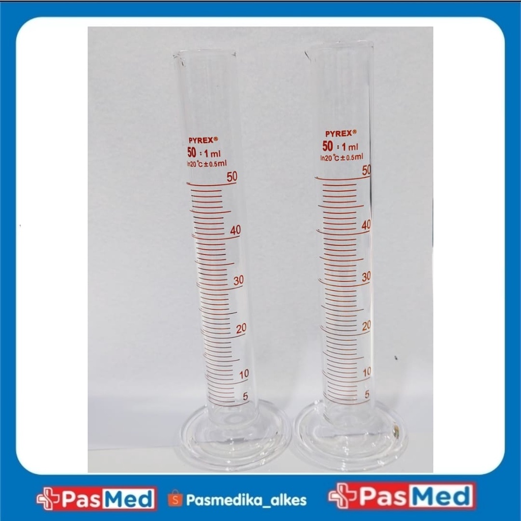 PASMED | PYREX Alat Lab/Kimia/Farmasi - Gelas ukur 50 ml