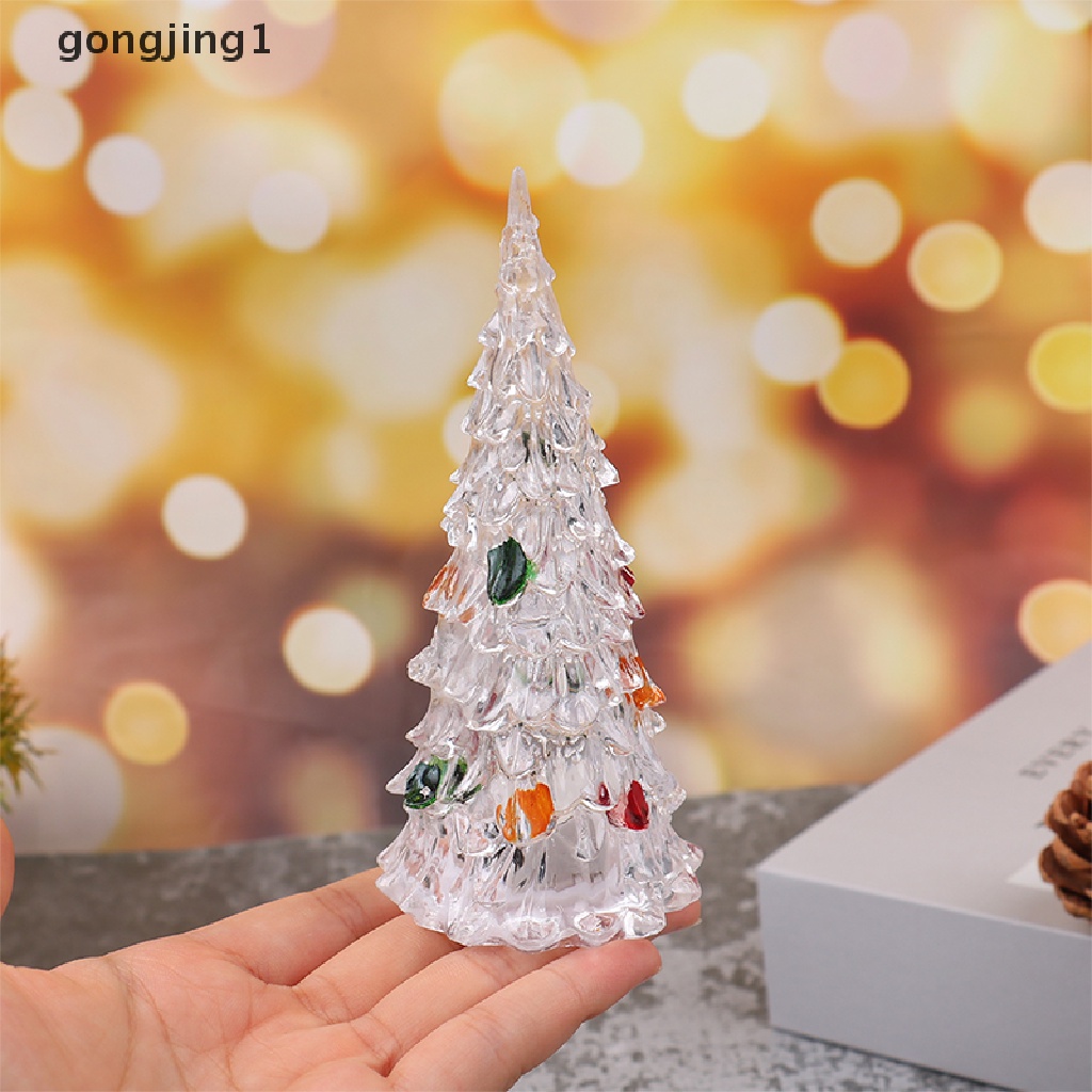 Ggg Pohon Natal Mini Pohon Natal Lampu LED Ornamen Rumah Boneka Christmas Tree Warna Warni Cahaya ID