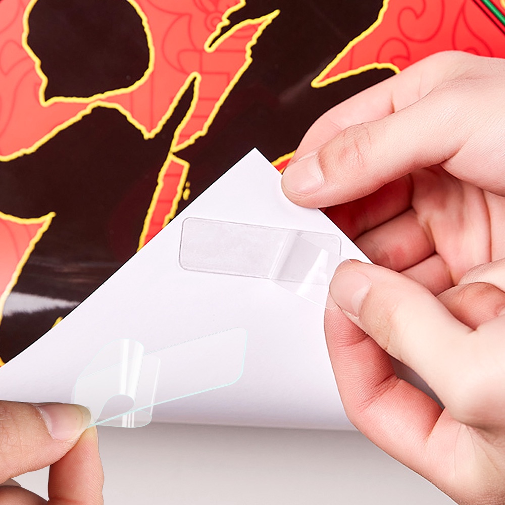 30 /50/60Pcs/Box Festival Musim Semi Kuplet Tape Perekat Dua Sisi, Reusable PVC Patch Transparan, Dapat Dicuci Tape Berperekat Tinggi Dua Muka