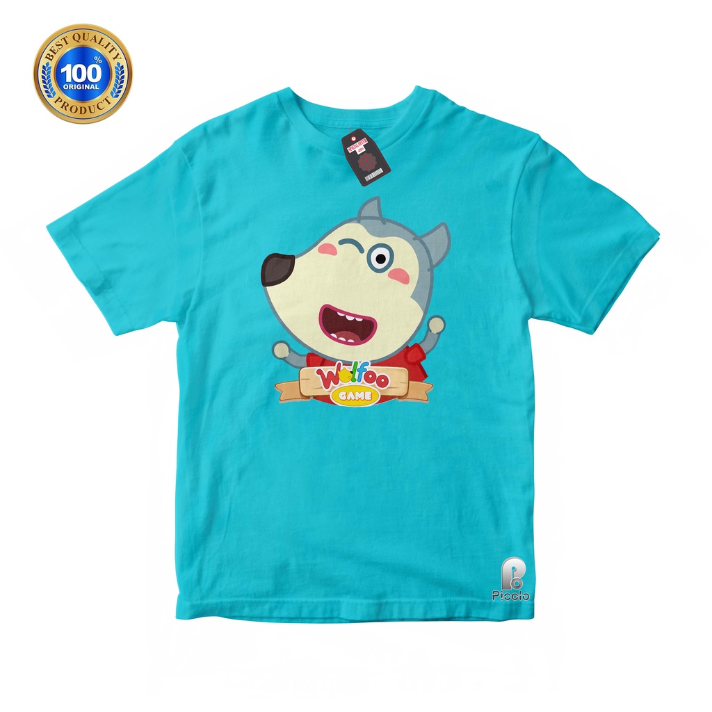 BAJU ANAK KAOS ATASAN ANAK MOTIF WOLFOO UNISEX Bahan COTTUN (FREE NAMA)