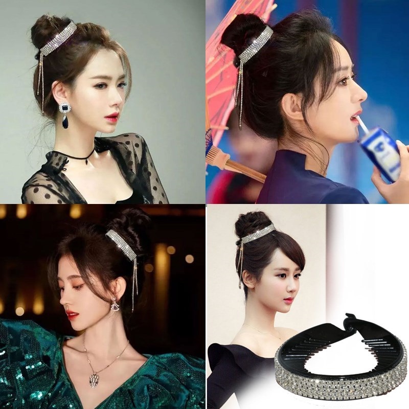 (Hello Girl)F174 Aksesoris Jepit Ponytail /Jepit Rambut Kristal Gaya Korea Import