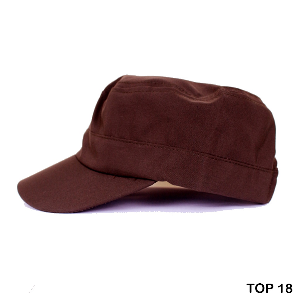 GIOFLO Topi Komando Military Cap Unisex Terbaru Dark Brown / TOP 18