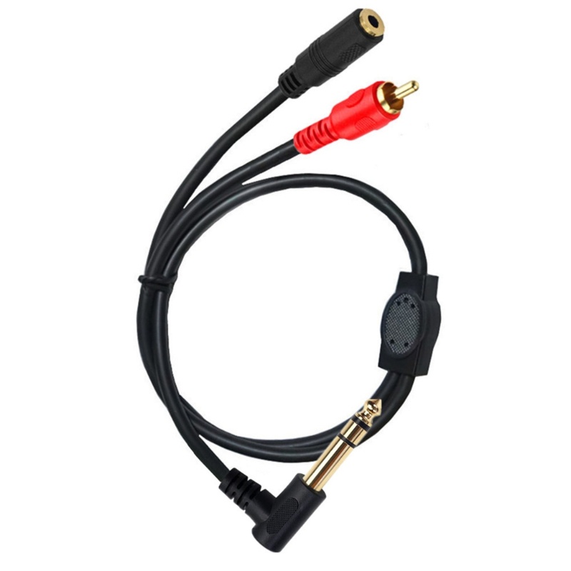 Zzz Kabel Spliter 3.5mm 1/8-inch Stereo TRS Female Ke 6.35mm 1per4 &quot;Pria Y 6.35mm Ke RCA Male Cable