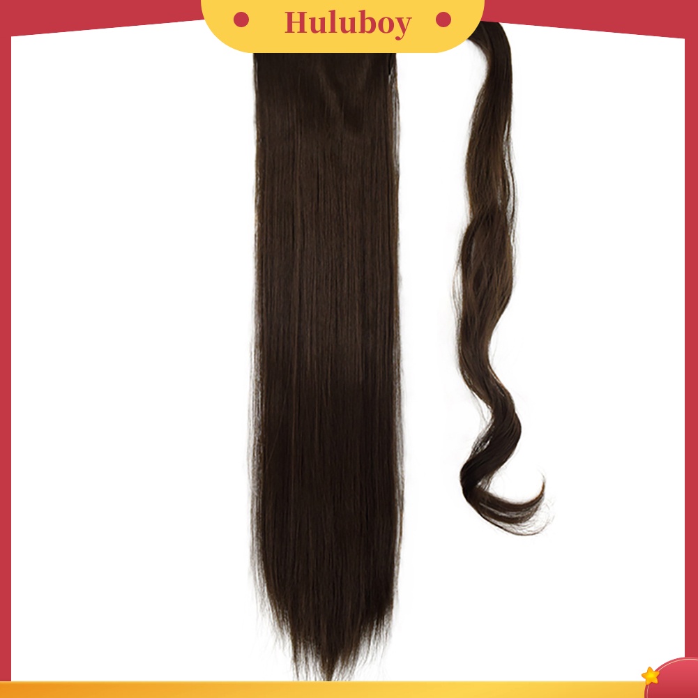 Wig Rambut Extension Ponytail Lurus Bahan Serat Sintetis Ukuran 24 inch