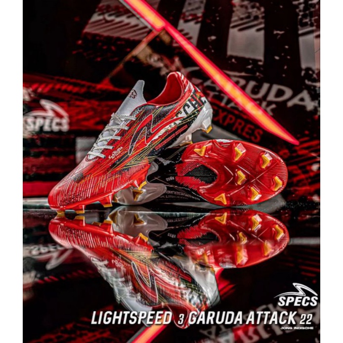 Specs Lightspeed 3 Garuda Attack FG &amp; IN Terbaru 2022 100% Original Real Pict Sepatu Bola Specs