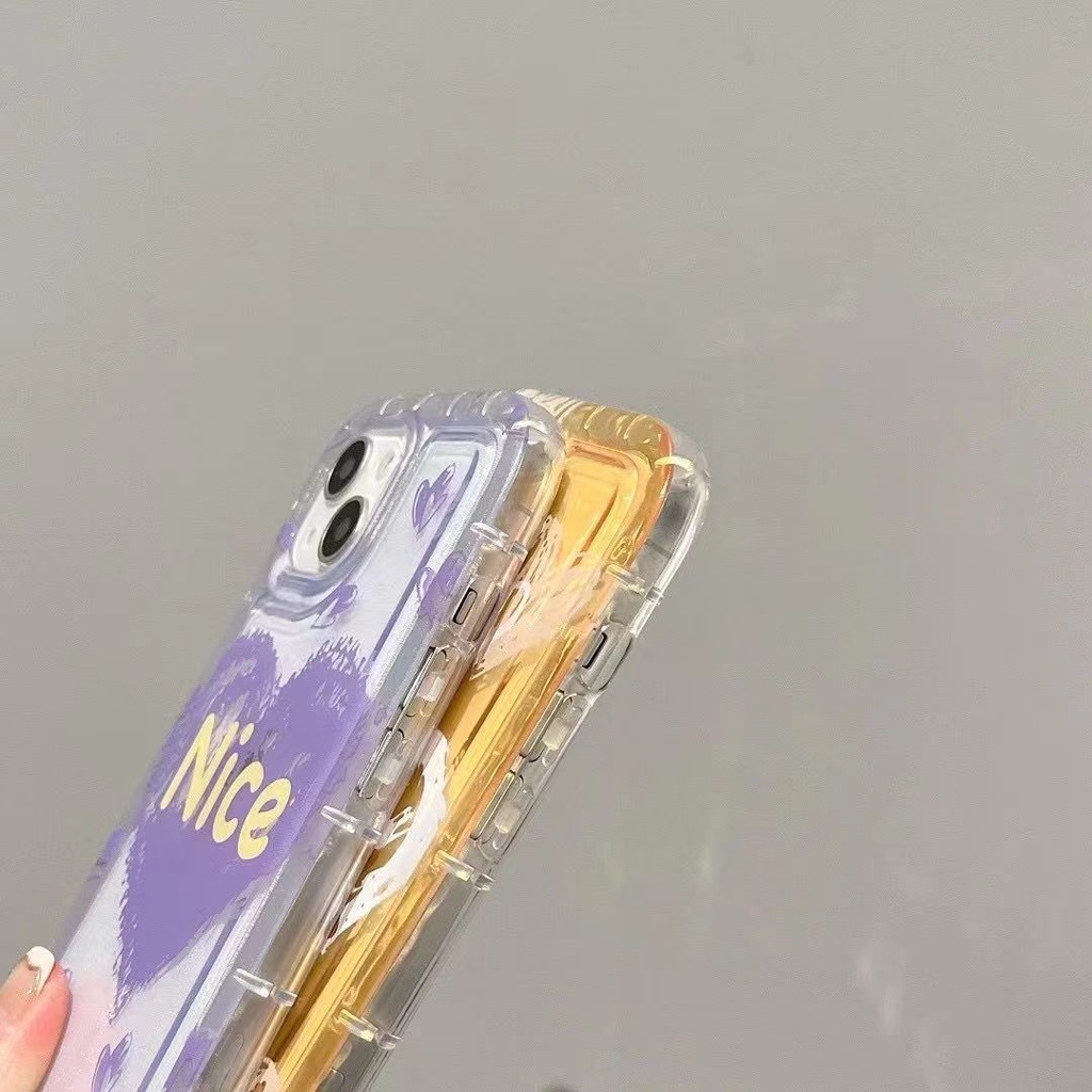 IPHONE Casing Love Phone Case Kompatibel Untuk Iphone14 13 12 11 Pro XS Max X XR Transparan Tpu7 8 6 6S Plus Shockproof Casing Cover