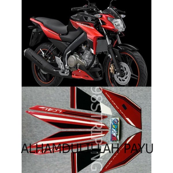 STRIPING VIXION HITAM MERAH  2015 STIKER  LIS STANDAR ORI YAMAHA NEW POLET