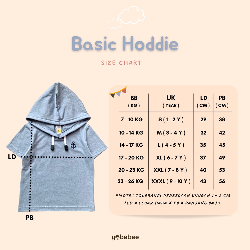 Yobebee Kaos Basic Hoodie Polos Anak Laki Laki Usia 2 4 6 8 10 Tahun Tshirt Tudung Model Tangan Pendek Baju Atasan Kids Bordir Karakter Cotton Lembut Strech Boy Tee Shirt Model Casual Santai Kaos Hodie Anak Cowok