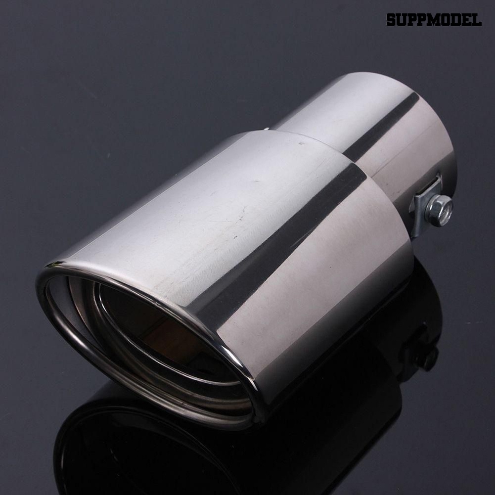 [Dekorasi] Universal Stainless Steel Belakang Mobil Bulat Lurus Pipa Knalpot Tail Muffler Tip