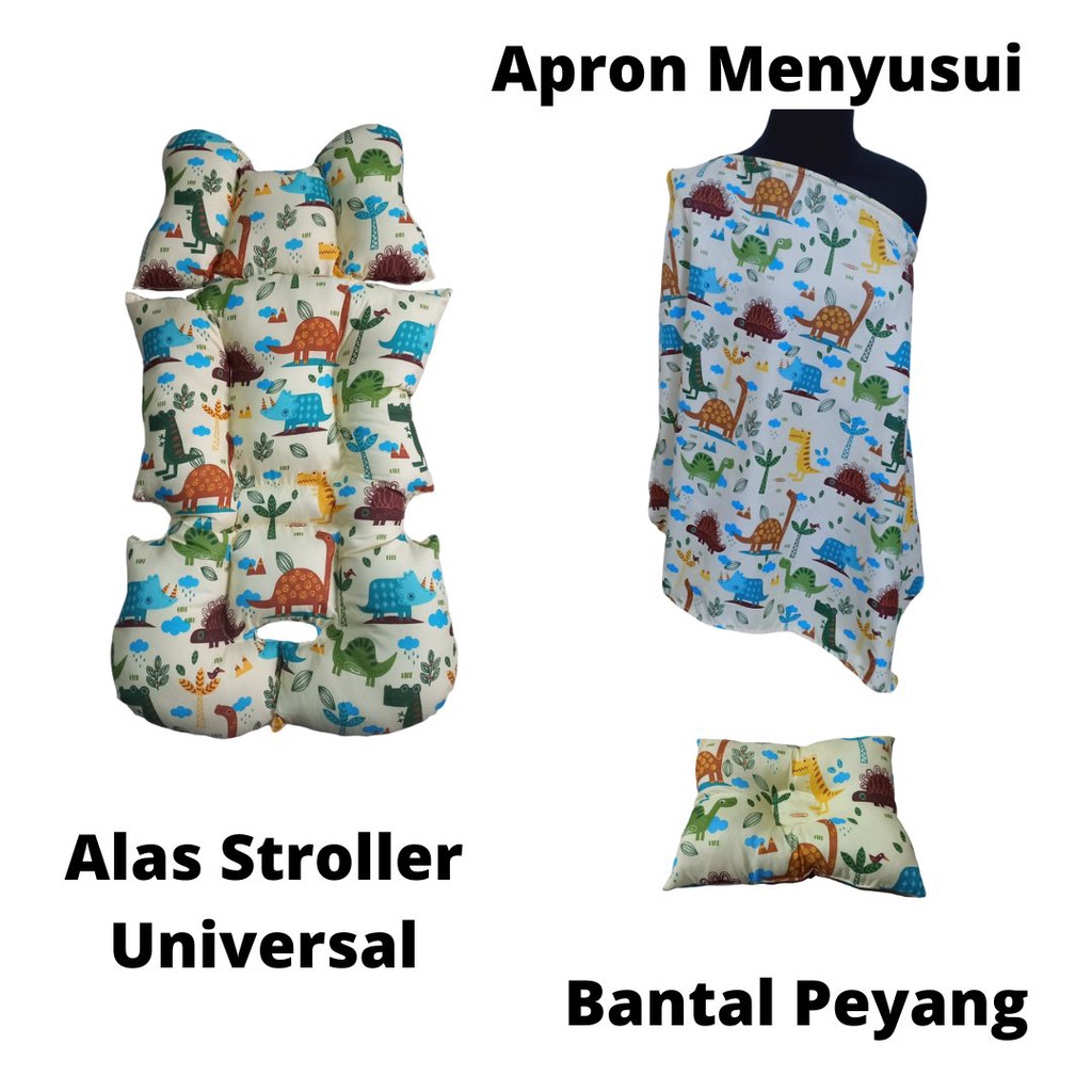 Termurah! Paket Alas Stroller Semua Merek Stroler, Apron Menyusui Nursing Cover, Bantal Peyang Bayi